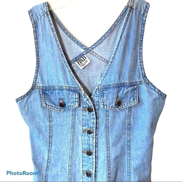 BWB Best World Brand Denim Button Front Vest Dress - Picture 3 of 10